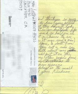 Samuel Little - SERIAL STRANGLER - Handwritten Letter and Envelope