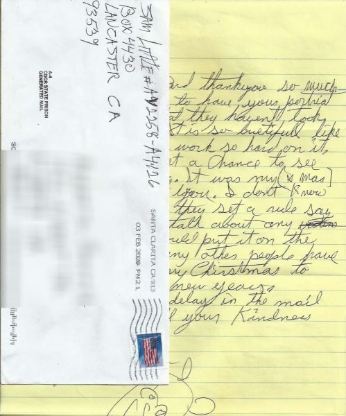 Samuel Little - SERIAL STRANGLER - Handwritten Letter and Envelope