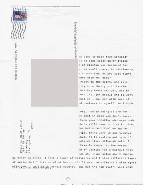 David Wood - Desert Killer - Typed Letter Signed and Envelope