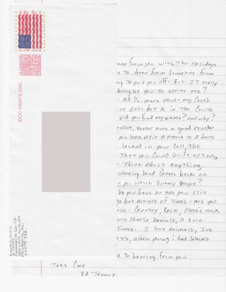 Edward Tenney - Handwritten Letter and Envelope