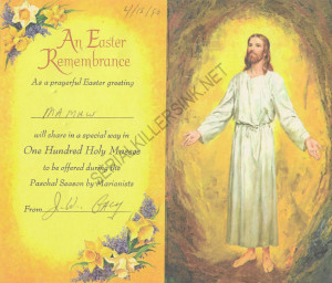 John Wayne Gacy - Easter Remembrance Card Signed