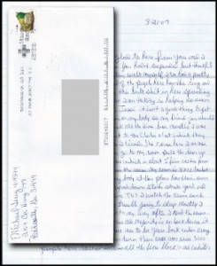 Michael Terry handwritten letter and envelope