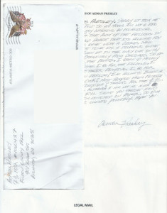 Aeman Presley - Handwritten Letter and Envelope + Poem