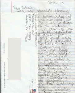 Mark Aaron Rains - Handwritten Letter and Envelope