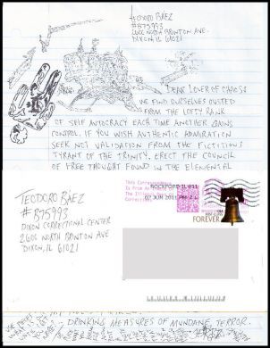 Teodoro Baez handwritten letter+envelope