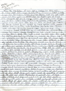 Elisa Baker 3 page handwritten letter and envelope
