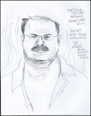 Robert Bardo 8x11 ink drawing of Dennis Rader number 1