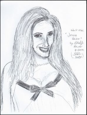 Robert John Bardo 8x11 ink drawing of porn star Jenna Haze