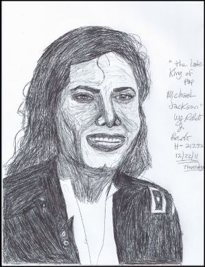 Robert Bardo 8x11 ink drawing of Michael Jackson