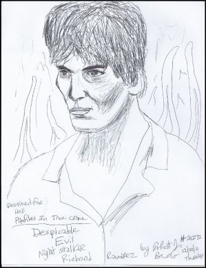 Robert Bardo 8x11 ink drawing of Richard Ramirez number 1
