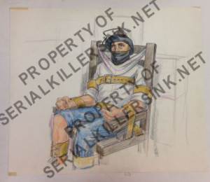 ORIGINAL Ted Bundy Execution Sketch by Courtroom artist Christine Elizabeth Lyttle