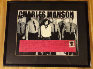 Charles Manson - Envelope - Signed in Full - Framed and Matted