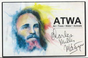 Charles Manson - Signed ATWA Postcard