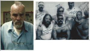 Charles Manson - (2) 4X6 Prints Signed by Cell-Mate