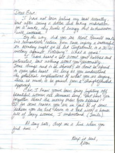 Alton Coleman 1 page handwritten letter and envelope
