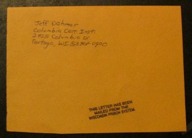 Jeffrey Dahmer - Original Mailing Envelope