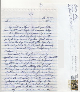 David Allen Lucas - Handwritten Letter and Envelope