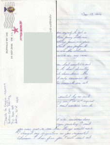 Davide Coggins - Handwritten Letter and Envelope
