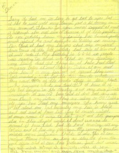 Elisa Baker 2 page handwritten letter and envelope