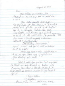 Manson Family Lynette Fromme one page handwritten letter