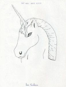 Ira Einhorn 'THE UNICORN KILLER' 8X11 Pen Drawing of a Unicorn