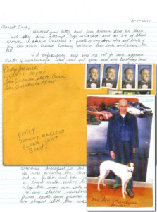 Phillip Jablonski handwritten letter+envelope + photo of his son