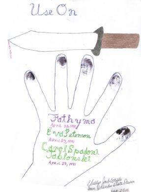 Phillip Jablonski hand tracing and finger prints