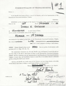 Joseph Druce - Copy of 'Murder -1st Degree' Warrant  - Signed in Full (Birth and Legal names)