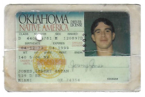 Jeremy Jones - 1997 Oklahoma State Drivers License - Extremely Rare