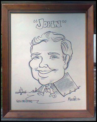 John Robinson THE SLAVEMASTER Framed caricature by famous New Orleans artist Mousie