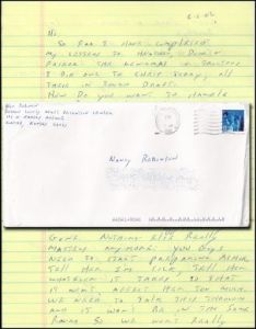 John E. Robinson THE SLAVEMASTER handwritten letter to his then wife Nancy