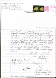 Theresa Knorr handwritten letter and envelope