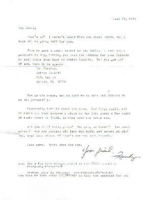 Randy Kraft one page typed letter signed