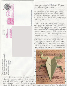 Kyle Hulbert - Handwritten Letter and Envelope + Frog Origami