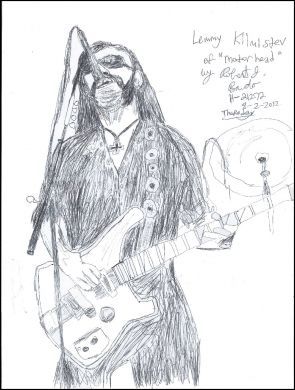 Robert Bardo 8x11 ink drawing of Lemmy Kilmister