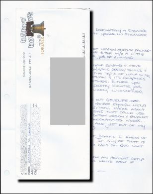 Christian Longo - Arrogant handwritten letter and envelope