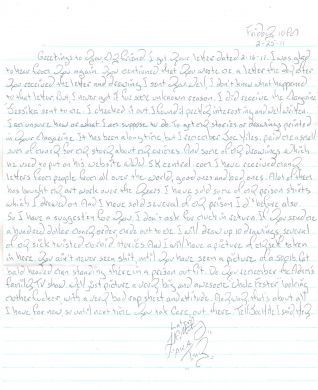 Joe Roy Metheny handwritten letter and envelope