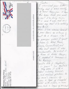 Nathan Bar-Jonah handwritten letter and envelope