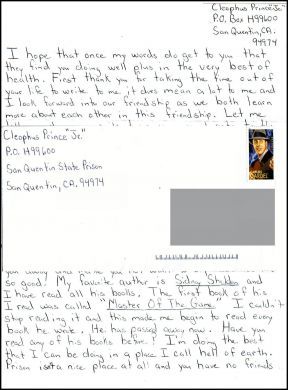 Cleophus Prince Jr 'The Clairemont Killer' handwritten letter+envelope