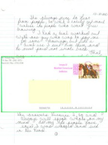 William Sapp handwritten letter and envelope