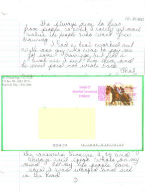 William Sapp handwritten letter and envelope