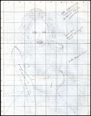 Roy Norris Jenna Haze sketch + letter and envelope