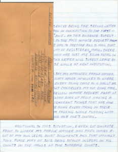 Robert Pickton - THE PIG FARMER KILLER - Handwritten Letter and Envelope