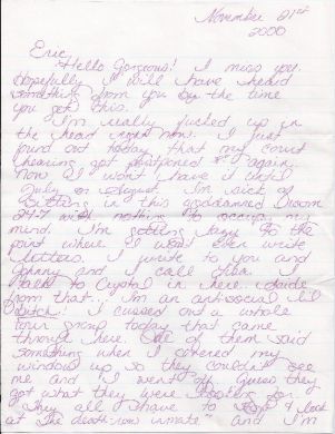 Christa Pike two page handwritten letter [DISCOUNTED NO ENVELOPE]