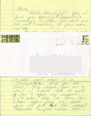 Christa Pike handwritten letter from 1998