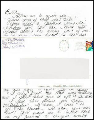 Christa Pike handwritten letter and envelope 