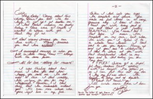 Christa Pike handwritten letter (DISCOUNTED NO ENVELOPE)