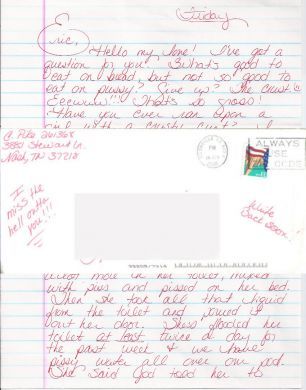 Christa Pike handwritten letter