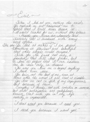 Christa Pike wedding vows letter