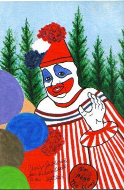 Phillip Jablonski stand up painted POGO THE CLOWN blank card number 1